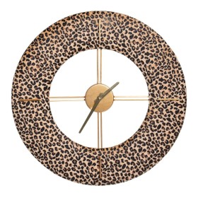 Reloj de Pared 48 x 3,5 x 48 cm Tejido Sintético Metal Leopardo de BigBuy Home, Relojes de pared - Ref: S8800357, Precio: 20,...