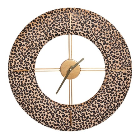 Orologio da Parete 48 x 3,5 x 48 cm Tessuto Sintetico Metallo Leopardo | Tienda24 - Global Online Shop Tienda24.eu