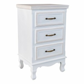 Mesa de Cabeceira Alexandra House Living Branco Castanho 35 x 60 x 45 cm | Tienda24 - Global Online Shop Tienda24.eu