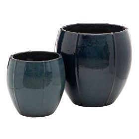 Set of Planters Ceramic Blue 55 x 55 x 55 cm (2 Units) by BigBuy Garden, Cachepots - Ref: S8800522, Price: 181,33 €, Discount: %