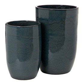 Vase 52 x 52 x 80 cm Ceramic Blue (2 Units) by BigBuy Home, Vases - Ref: S8800523, Price: 403,86 €, Discount: %