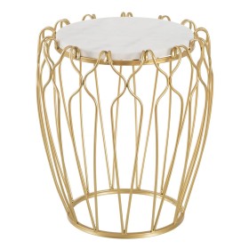 Mesa de apoio 50 x 50 x 54,6 cm Dourado Metal Branco Mármore de BigBuy Home, Jogos de móveis - Ref: S8800790, Preço: 68,09 €,...