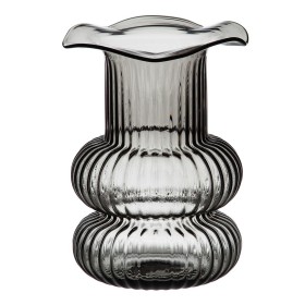 Buy Vase Grey Glass 16,5 x 16,5 x 25 cm