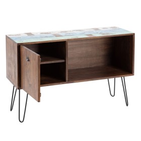 Achète Buffet Bleu Métal Bois Marron 120 x 40 x