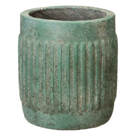 Planter 20 x 20 x 21,5 cm Turquoise Cement by BigBuy Garden, Cachepots - Ref: S8801173, Price: 16,48 €, Discount: %