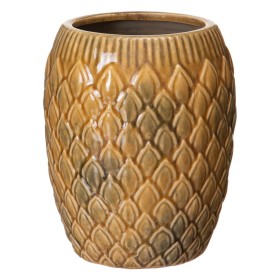 Planter 18,5 x 18,5 x 23 cm Ceramic Mustard by BigBuy Garden, Cachepots - Ref: S8801187, Price: 11,25 €, Discount: %