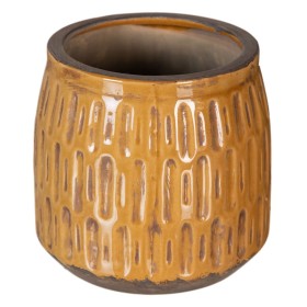 Planter 17,5 x 17,5 x 17 cm Ceramic Mustard by BigBuy Garden, Cachepots - Ref: S8801206, Price: 13,38 €, Discount: %