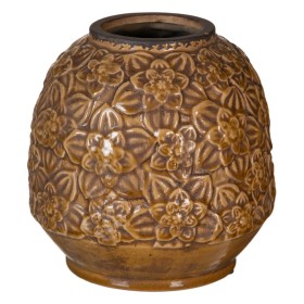 Buy Vase Ceramic Brown 20 x 20 x 20 cm