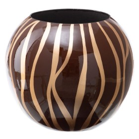 Buy Vase 27 x 27 x 23 cm Zebra Ceramic Golden