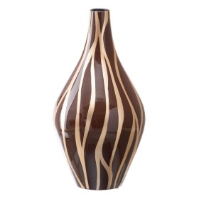 Achète Vase Zèbre Céramique Doré Marron 23 x 23 x