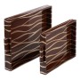 Tray 45 x 33 x 4,5 cm Golden Brown DMF (2 Units) by BigBuy Home, Plates and dishes - Ref: S8801287, Price: 25,99 €, Discount: %