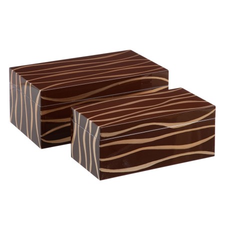 Scatola Decorativa 35 x 20 x 15 cm Zebra DMF (2 Unità) di BigBuy Home, Scatole decorative - Rif: S8801288, Prezzo: 34,13 €, S...