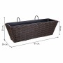 Plant pot for Railings Alexandra House Living Brown Iron Rattan Plastic 20 x 19 x 61 cm | Tienda24 - Global Online Shop Tienda24.eu