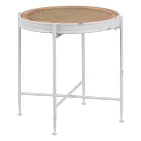 Mesa de apoio DKD Home Decor Branco Castanho Madeira de mangueira 53 x 53 x 53 cm | Tienda24 - Global Online Shop Tienda24.eu