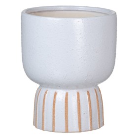 Macetero 19,5 x 19,5 x 24 cm Cerámica Blanco de BigBuy Garden, Maceteros - Ref: S8801364, Precio: 14,88 €, Descuento: %