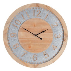 Wall Clock Natural Fir wood 60 x 4,5 x 60 cm by BigBuy Home, Wall Clocks - Ref: S8801372, Price: 38,82 €, Discount: %