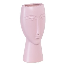 Planter 15 x 8,5 x 19 cm Face Ceramic Light mauve by BigBuy Garden, Cachepots - Ref: S8801398, Price: 16,25 €, Discount: %