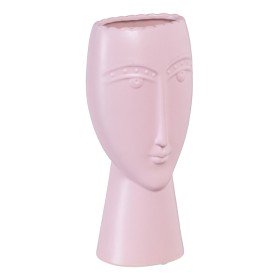 Cache-pot 15 x 8,5 x 19 cm Visage Céramique Mauve de BigBuy Garden, Cache-pots - Réf : S8801398, Prix : 16,25 €, Remise : %