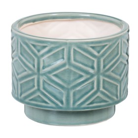 Planter 17,5 x 17,5 x 14 cm Ceramic Blue by BigBuy Garden, Cachepots - Ref: S8801406, Price: 15,85 €, Discount: %