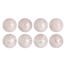 Balls CAPIZ Decoration Pink 10 x 10 x 10 cm (8 Units) by BigBuy Home, Ornaments - Ref: S8801476, Price: 19,08 €, Discount: %