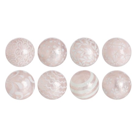 Balls CAPIZ Decoration Pink 10 x 10 x 10 cm (8 Units) | Tienda24 - Global Online Shop Tienda24.eu