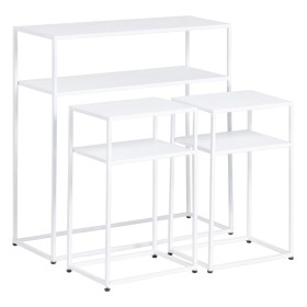 Meuble d'Entrée SQUARE Métal Blanc 80 x 30 x 80 cm (3 Pièces) de BigBuy Home, Tables - Réf : S8801605, Prix : 125,01 €, Remis...