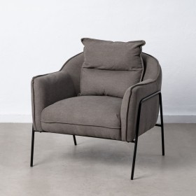 Fauteuil 76,5 x 70 x 74 cm Tissu Synthétique Métal Gris foncé de BigBuy Home, Chaises - Réf : S8801625, Prix : 477,20 €, Remi...