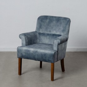 Fauteuil 77 x 64 x 88 cm Tissu Synthétique Bois Bleu clair de BigBuy Home, Chaises - Réf : S8801676, Prix : 178,58 €, Remise : %