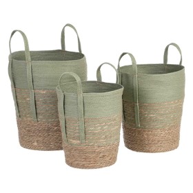 Cesta Multiusos 3 Peças 28 x 28 x 36 cm Natural Fibra natural | Tienda24 - Global Online Shop Tienda24.eu