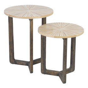 Mesa de apoio Bege Bambu 40 x 40 x 45 cm Madeira MDF de BigBuy Home, Jogos de móveis - Ref: S8801733, Preço: 46,33 €, Descont...