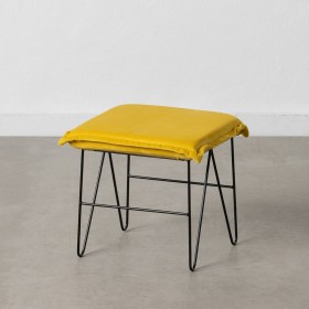 Puff Tejido Sintético Metal Amarillo 40 x 40 x 35 cm de BigBuy Home, Puffs - Ref: S8801818, Precio: 35,21 €, Descuento: %