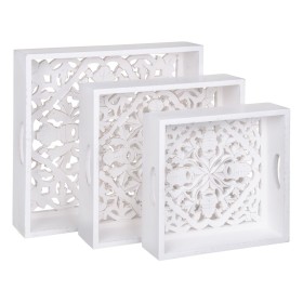 Snack tray 39 x 39 x 9 cm White 3 Pieces DMF by BigBuy Home, Plates and dishes - Ref: S8801836, Price: 32,80 €, Discount: %