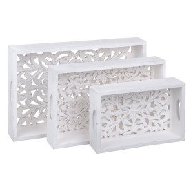 Bandeja de Aperitivos Blanco 3 Piezas DMF de BigBuy Home, Platos y fuentes - Ref: S8801839, Precio: 34,21 €, Descuento: %