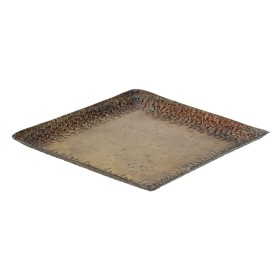 Snack tray Aluminium Bronze 34 x 34 x 3 cm by BigBuy Home, Plates and dishes - Ref: S8802180, Price: 17,25 €, Discount: %