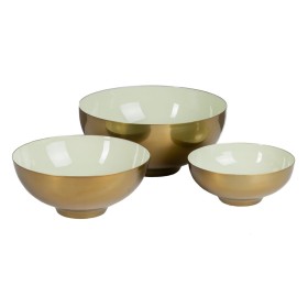 Bowl 30 x 30 x 14 cm Golden Green Iron (3 Units) by BigBuy Home, Bowls and large cups - Ref: S8802495, Price: 28,88 €, Discou...