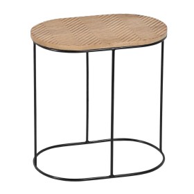 Mesa de apoio 60 x 39,5 x 60 cm Natural Preto Metal Madeira (2 Unidades) de BigBuy Home, Jogos de móveis - Ref: S8802504, Pre...