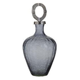 Comprar Jarrón Cristal Gris Metal Plata 20 x 20 x