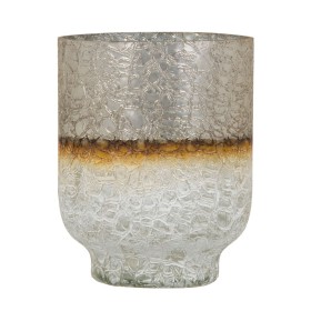 Jarrón Cristal Dorado Blanco 15 x 15 x 19 cm de BigBuy Home, Jarrones - Ref: S8802639, Precio: 13,93 €, Descuento: %