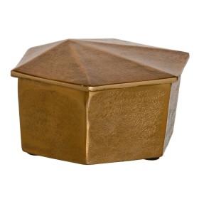 Caja Multiusos Dorado Aluminio 19 x 19 x 10 cm de BigBuy Home, Cajas y arcones de almacenaje - Ref: S8802646, Precio: 17,38 €...