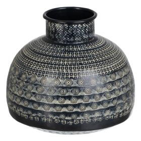 Vase 20,5 x 20,5 x 18 cm Black Aluminium by BigBuy Home, Vases - Ref: S8802662, Price: 12,95 €, Discount: %