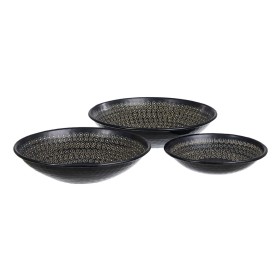 Centro de Mesa Negro 35 x 35 x 9 cm (3 Piezas) de BigBuy Home, Adornos - Ref: S8802663, Precio: 31,61 €, Descuento: %