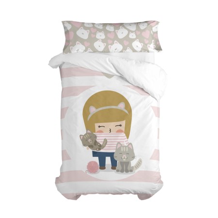 Duvet cover set HappyFriday Happynois Kitty Multicolour Single 2 Pieces | Tienda24 Tienda24.eu