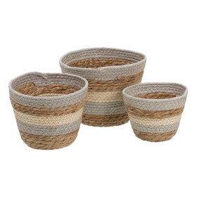 Set of Baskets Alexandra House Living 03793 Black wicker Rattan Natural Fibre (3 Units) | Tienda24 - Global Online Shop Tienda24.eu