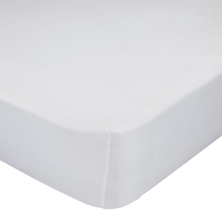 Fitted bottom sheet HappyFriday Basic White 105 x 200 x 32 cm | Tienda24 Tienda24.eu