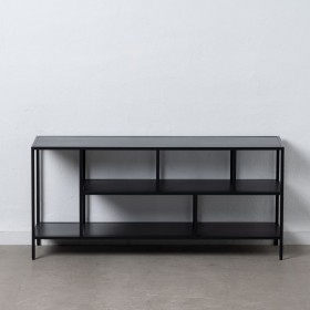 Mueble de TV 120 x 32 x 55 cm Negro Acero de BigBuy Home, Mesas y soportes para TV - Ref: S8802930, Precio: 263,38 €, Descuen...