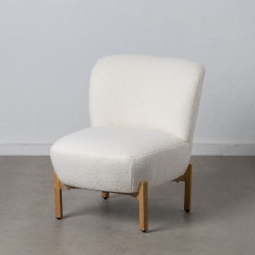 Sillón 62 x 75 x 74 cm Tejido Sintético Metal Blanco de BigBuy Home, Sillas - Ref: S8802934, Precio: 169,18 €, Descuento: %