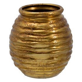 Cache-pot 29 x 29 x 31,5 cm Céramique Doré de BigBuy Garden, Cache-pots - Réf : S8802952, Prix : 19,30 €, Remise : %