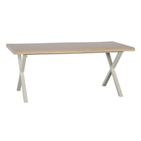 Table de Salle à Manger Naturel Métal 180 x 90 x 75 cm Crème DMF de BigBuy Home, Tables - Réf : S8803089, Prix : 419,76 €, Re...