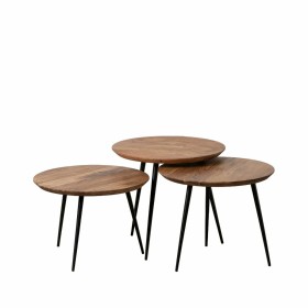 Jeu de 3 tables Bois Métal Fer Bois d'acacia 50 x 50 x 45 cm de BigBuy Home, Tables - Réf : S8803094, Prix : 181,33 €, Remise...