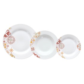 Vajilla 18 Piezas Porcelana Burdeos 1 cm Mostaza de BigBuy Home, Vajillas combinadas - Ref: S8803265, Precio: 66,60 €, Descue...